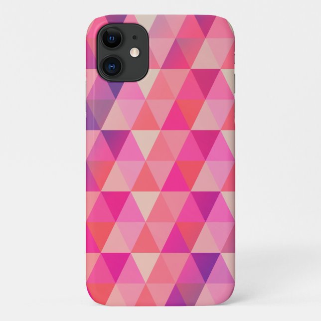 Trendy Colourful Geometric Triangles Pattern Case-Mate iPhone Case (Back)