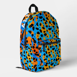 Trendy Colourful Gradient Leopard Pattern And Name Printed Backpack