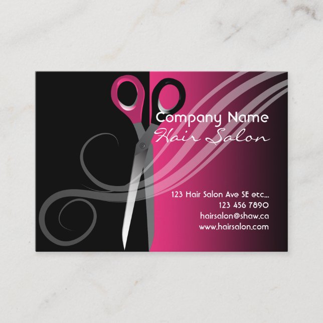 Trendy colourful hair salon business cards (Front)
