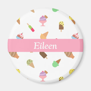 Trendy Colourful Ice Cream Pattern For Her Magnet