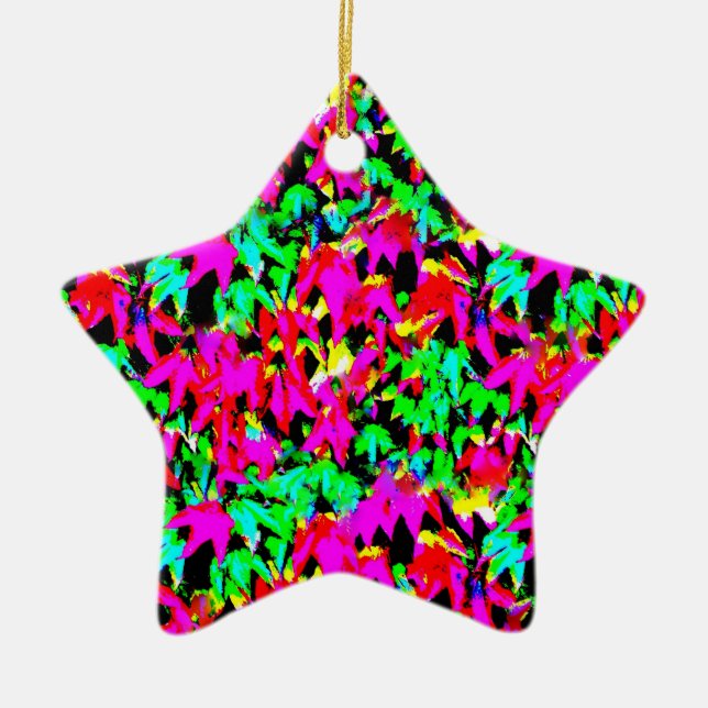 Trendy Colourful Leaves Wall Abstract Ceramic Tree Decoration (Front)