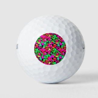 Trendy Colourful Leaves Wall Abstract Golf Balls