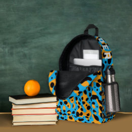 Trendy Colourful Leopard Pattern And Name Printed Backpack