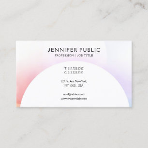Trendy Colourful Minimalist Modern Template Elegan Business Card