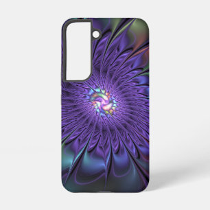 Trendy Colourful Modern Abstract Fractal Flower Samsung Galaxy Case