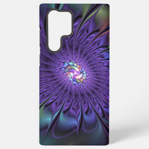 Trendy Colourful Modern Abstract Fractal Flower Samsung Galaxy Case