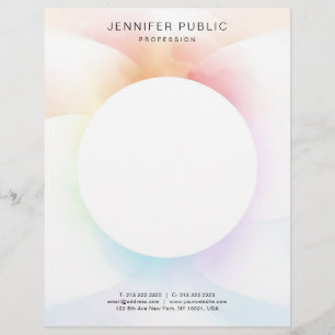 Trendy Colourful Modern Minimalist Template Custom Letterhead