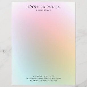 Trendy Colourful Modern Simple Elegant Template Custom Letterhead
