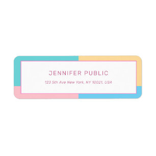 Trendy Colourful Modern Template Return Address