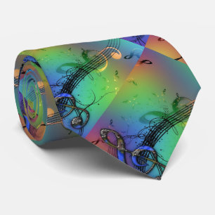 Trendy Colourful Musical Design on a Tie