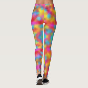 Trendy Colourful Pink Red Blue Green Yellow Modern Leggings