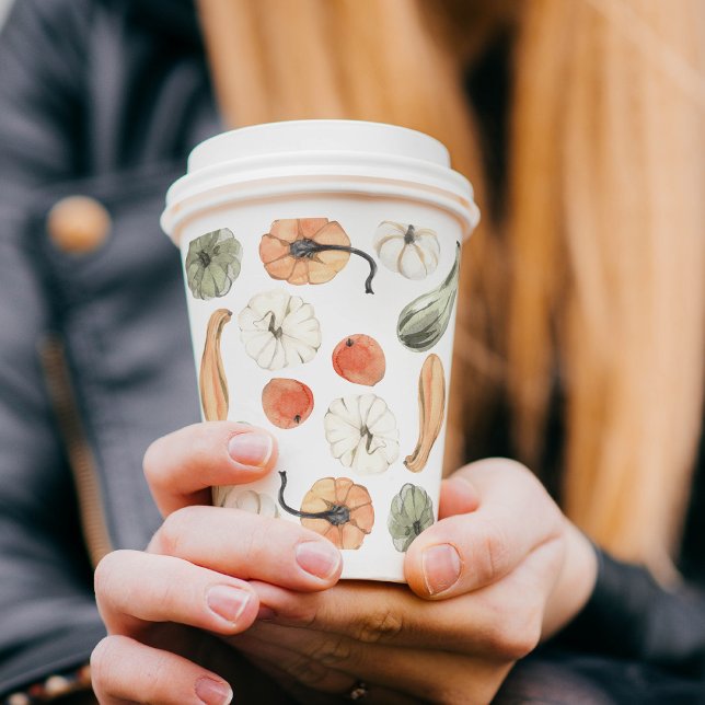 Trendy Colourful Pumpkin Pattern | Autumn Vibes Paper Cups (Creator Uploaded)