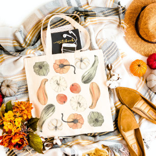 Trendy Colourful Pumpkin Pattern   Autumn Vibes Tote Bag