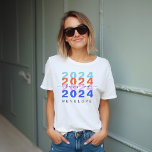 Trendy Colourful Rainbow Class 2023 Modern Graduat<br><div class="desc">Modern and stylish grad class of 2023 t-shirt. Design features "2023" repeating design in colourful rainbow colours. Personalise with graduate year and grad's name. A fun gift for the grad. Design by Moodthology Papery.</div>