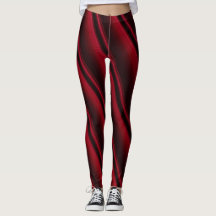 Trendy Colourful Red and Black Paint Swirl  Leggin
