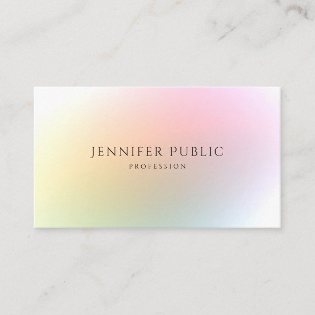Trendy Colourful Template Modern Elegant Design Business Card (Front)
