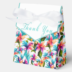 Trendy Colourful Tropical Watercolor Botanical Favour Box
