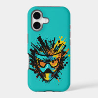 Trendy Colourful Turquoise Paintball Mask Splatter