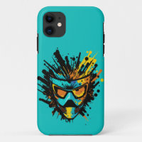 Trendy Colourful Turquoise Paintball Mask Splatter