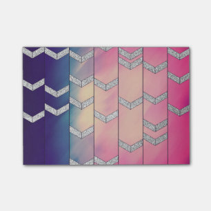 Trendy Colourful Watercolor Arrow Zig Zag Glitter Post-it Notes
