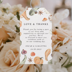 Trendy Colourful Watercolor Pumpkin Autumn Vibes Gift Tags