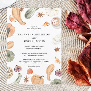 Trendy Colourful Watercolor Pumpkin   Autumn Vibes Invitation