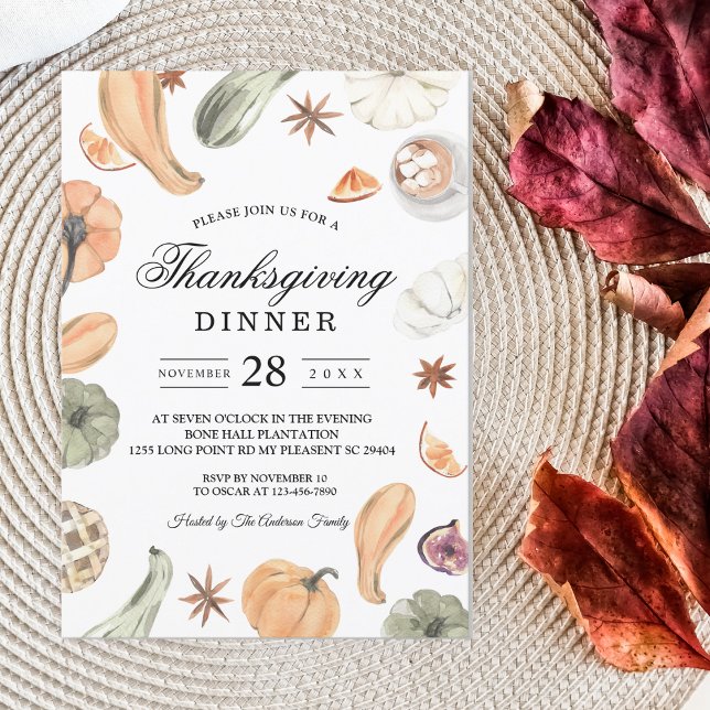 Trendy Colourful Watercolor Pumpkin | Autumn Vibes Invitation (Creator Uploaded)