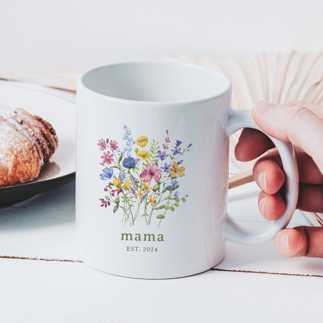 Trendy Colourful Wildflowers | Mama Coffee Mug (Creator Uploaded)