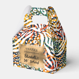 Trendy Colourful Zebra Animal Print  Favour Box