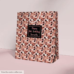 Trendy Colours Gift Bag Rose Gold Glitter Accent