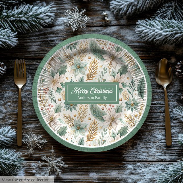 Trendy Colours Paper Plates Sage Green Christmas (Trendy Colors Paper Plates Sage Green Christmas Art)
