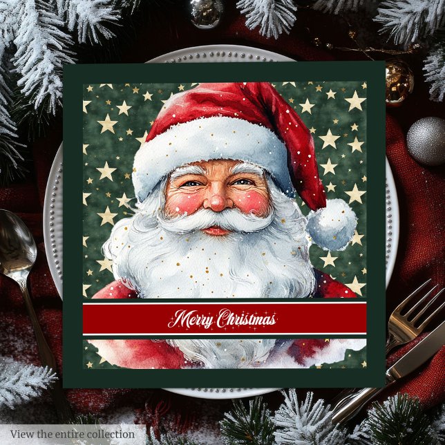 Trendy Colours Santa Claus Holiday Napkins (Trendy Colors Santa Claus Holiday Napkins)