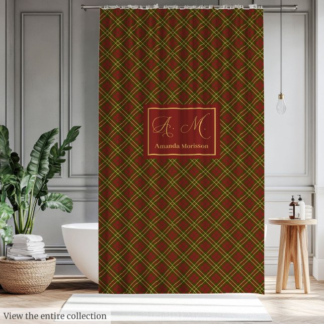 Trendy Colours Shower Curtain Rustic Autumn Plaid (Trendy Colors Shower Curtain Rustic Autumn Plaid Style)