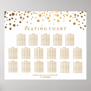 Trendy Confetti Gold Dots - Seating Chart