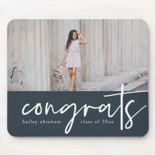 Trendy Congrats Graduation Photo Mousepad