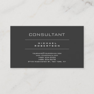 Trendy Consultant Grey Business Card
