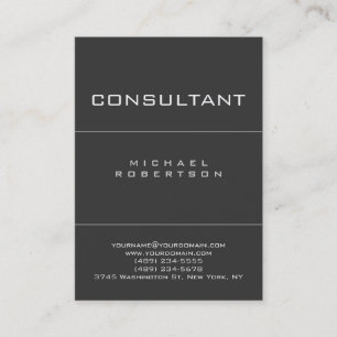 Trendy Consultant Grey Chubby Business Card