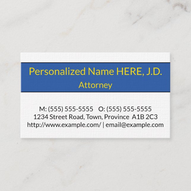 Trendy & Contemporary Attorney Business Card (Front)