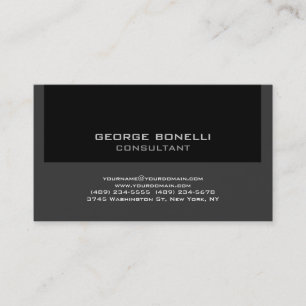 Trendy Contemporary Black Gray Business Card