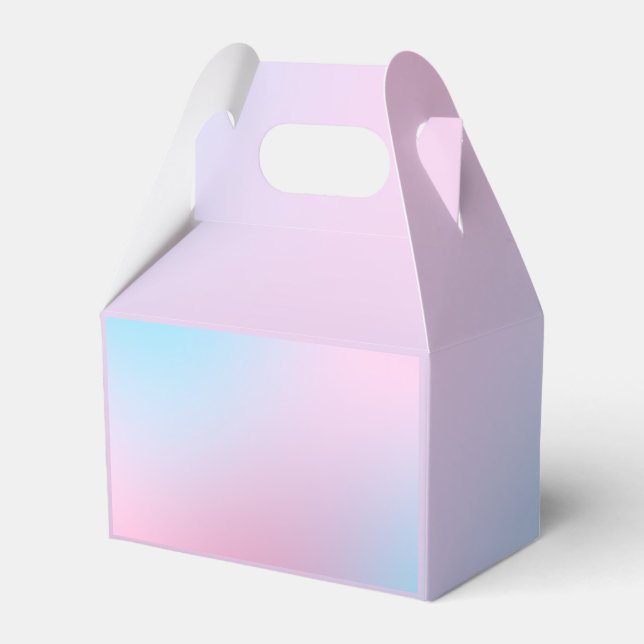 Trendy Contemporary Teal Pink Blue Party Supplies Favour Box (Front Side)