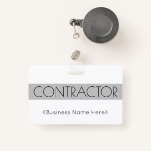 Trendy "CONTRACTOR" Badge ID Badge