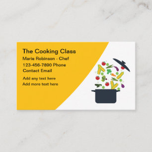 Trendy Cooking Class Chef Business Cards.  Card