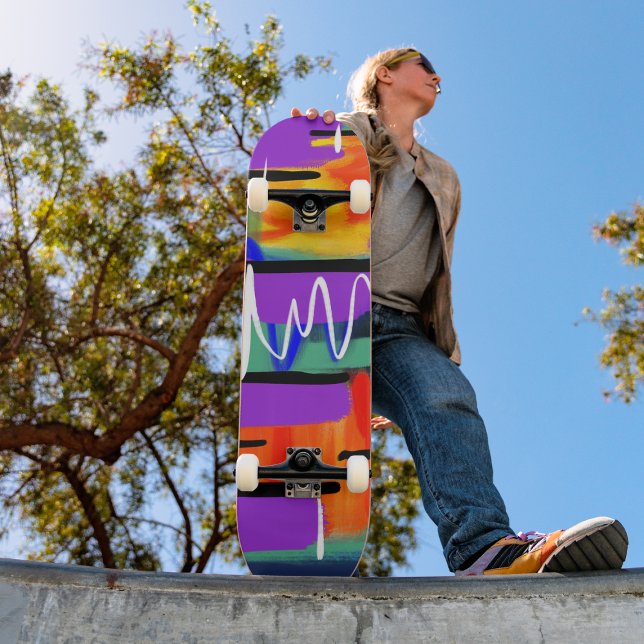 Trendy Cool Abstract Colourful Artwork Fashion Skateboard (Creator Uploaded)