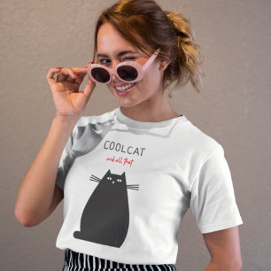 Trendy Cool Cat And All That simple Illustration T-Shirt