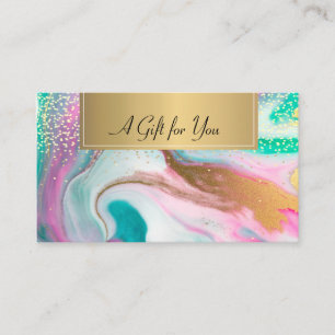Trendy Cool Colourful Gold Marble Confetti Discount Card