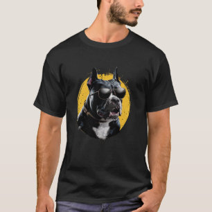Trendy Cool Dog Pitbulls Shades Sunglasses On Funn T-Shirt