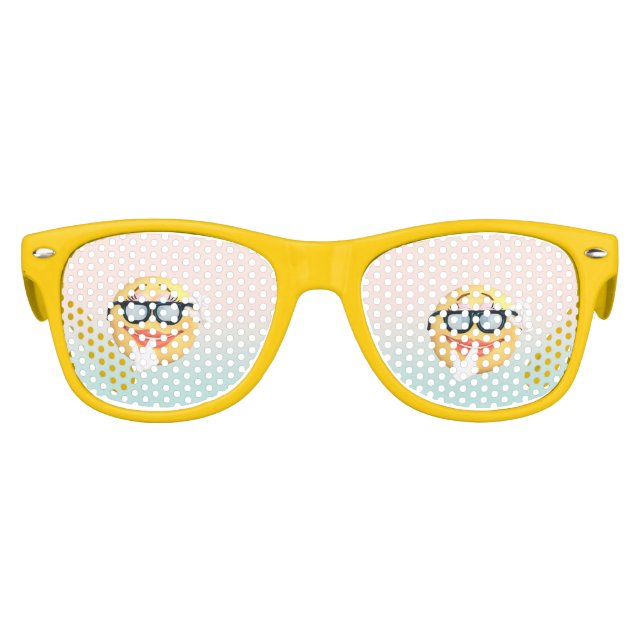 Trendy Cool Emoticon Face E moji Kids Sunglasses (Front)