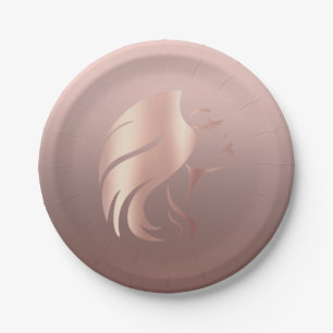 Trendy Cool Girl Face Silhouette Paper Plate