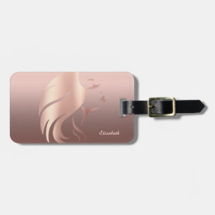 Trendy Cool Girl Face Silhouette - Personalised Luggage Tag
