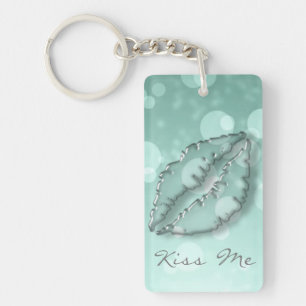 Trendy Cool Girly,Bokeh,Lips,Kiss Me Key Ring